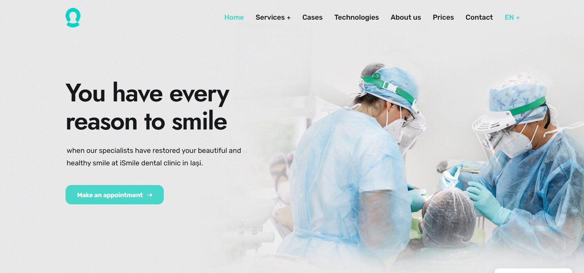 Bright modern dental clinic reception — dental clinic website project